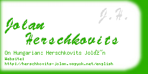 jolan herschkovits business card